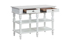 Rorratt Kitchen Island, Marble Top & White Finish Acme