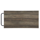 Lona Kitchen Island, Rustic Oak & Black Finish Acme