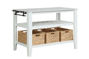 Sezye Kitchen Island, Marble Top & White Finish Acme