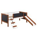 Aurea Twin Loft Bed w/Slide, Cherry Oak & White Finish Acme