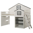 Ratana Loft Bed, Gray & White Finish Acme