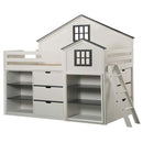 Ratana Loft Bed, Gray & White Finish Acme