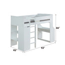 Ragna 3PcsTwin Loft Bed w/Desk & Wardrobe, White Finish Acme