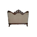 Devayne 68" Loveseat w/4 Pillows, Pattern Fabric & Dark Walnut Finish Acme