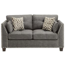 Laurissa 59" Loveseat w/4 Pillows, Light Charcoal Linen Acme