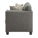 Laurissa 59" Loveseat w/4 Pillows, Light Charcoal Linen Acme