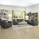 Laurissa 59" Loveseat w/4 Pillows, Light Charcoal Linen Acme