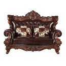 Forsythia 71" Loveseat, Espresso Top Grain Leather Match & Walnut Finish Acme