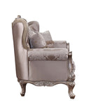 Jayceon 68" Loveseat w/2 Pillows, Fabric & Champagne Finish Acme