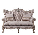 Jayceon 68" Loveseat w/2 Pillows, Fabric & Champagne Finish Acme