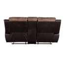 Jaylen Motion 80" Loveseat w/Console, Toffee & Espresso Polished Microfiber Acme