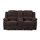 Madden Motion 70" Loveseat w/Console, Brown Chenille Acme