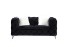 Phifina 68" Loveseat w/2 Pillows, Black Velvet Acme