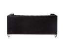 Heibero 67" Loveseat w/2 Pillows, Black Velvet Acme