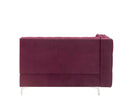 Jaszira Modular - Armless 46" Loveseat w/2 Pillows, Burgundy Velvet Acme