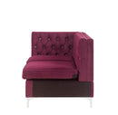 Jaszira Modular - Armless 46" Loveseat w/2 Pillows, Burgundy Velvet Acme