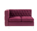 Jaszira Modular - Armless 46" Loveseat w/2 Pillows, Burgundy Velvet Acme