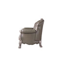 Dresden 71" Loveseat w/3 Pillows, Faux Leather & Vintage Bone White Finish Acme