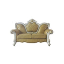 Picardy 70" Loveseat w/3 Pillows, Butterscotch Faux Leather & Antique Pearl Acme