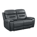 Lamruil Motion 65" Loveseat, Gray Top Grain Leather Acme