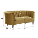 Millephri 71" Loveseat, Olive Yellow Velvet Acme