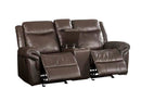Lydia Motion 80" Loveseat w/USB & Console, Brown Leather Aire Acme