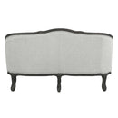 Samael 64" Loveseat w/2 Pillows, Gray Linen & Dark Brown Finish Acme
