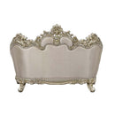 Danae 80" Loveseat w/5 Pillows, Fabric, Champagne & Gold Finish Acme