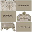 Danae 80" Loveseat w/5 Pillows, Fabric, Champagne & Gold Finish Acme