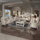 Vendome 70" Loveseat w/3 Pillows, Champagne Faux Leather Acme