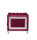 Heibero 67" Loveseat w/2 Pillows, Burgundy Velvet Acme