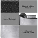 Sedna 50.4" Loveseat, Black Top Grain Leather & Aluminum Acme