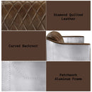 Sedna 50" Loveseat, Espresso Top Grain Leather & Aluminum Acme