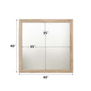 Miquell 40"x40" Mirror, Natural Finish Acme
