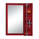 Cargo Vanity 26"x32" Mirror, Red Finish Acme