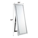 Nysa Floor 22"x63" Mirror, Mirrored & Faux Crystals Acme