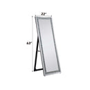 Noralie Floor 22"x63" Mirror, Mirrored & Faux Diamonds Acme