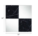Angwin Accent 32"x32" Mirror, Mirrored & Faux Marble Top Acme