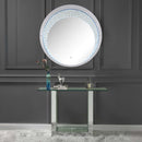Nysa Accent 39"x39" Mirror w/Led, Mirrored & Faux Crystals Acme
