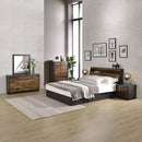 Eos 28"x32" Mirror, Walnut & Black Finish Acme