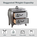 Leonora Nightstand, Vintage Platinum Acme