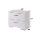 Lorimar Nightstand, White & Chrome Leg Finish Acme