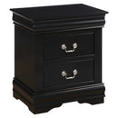 Louis Philippe Nightstand, Black Finish Acme