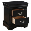Louis Philippe Nightstand, Black Finish Acme