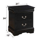 Louis Philippe Nightstand, Black Finish Acme