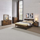 Juvanth Nightstand, Rustic Oak & Black Finish Acme