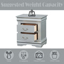 Louis Philippe III Nightstand, Platinum Finish Acme