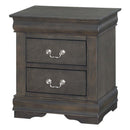 Louis Philippe Nightstand, Dark Gray Finish Acme