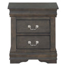 Louis Philippe Nightstand, Dark Gray Finish Acme