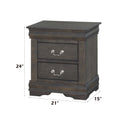 Louis Philippe Nightstand, Dark Gray Finish Acme